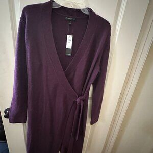 Banana Republic Petite Wrap Sweater Dress – Plum Purple – Size Petite L/G – NWT
